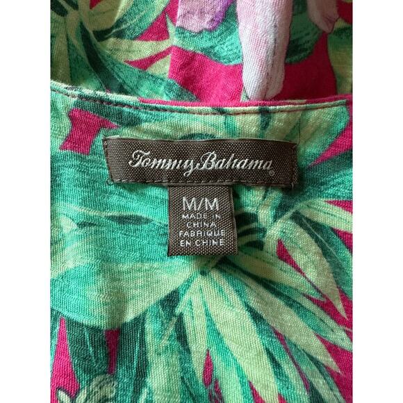Tommy Bahama Tropical Pink Sleeveless Faux Wrap Dress Womens Size M - Picture 5 of 7